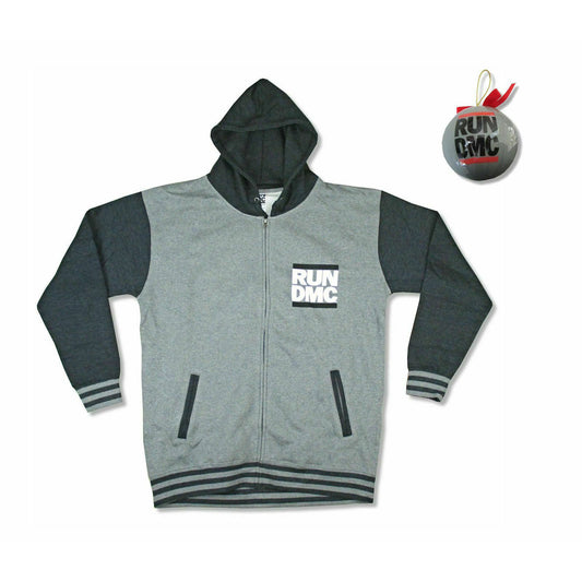 Run DMC Varsity  Zip Up Zippered Hooded Sweatshirt Front