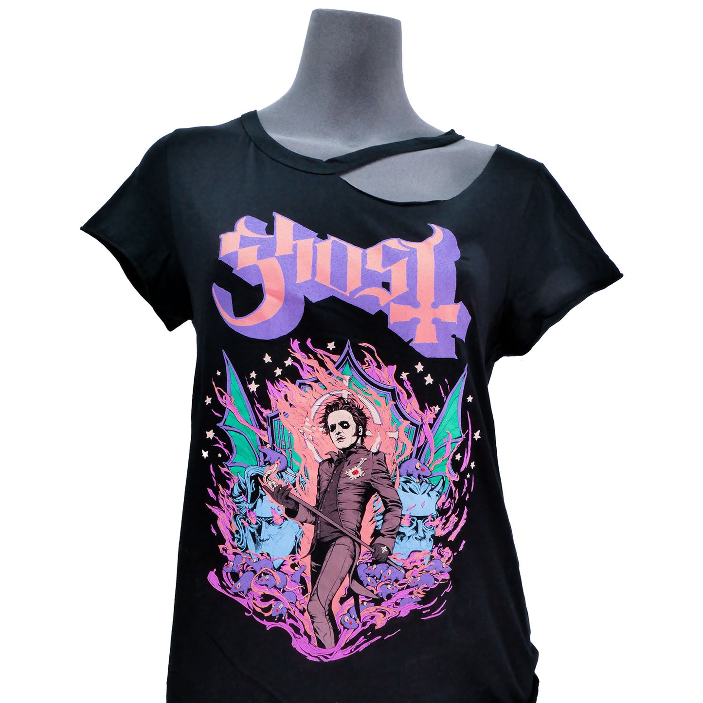 Hellfire Death 2019 N.A. Tour Junior Baby Doll with Torn Collar Junior Top