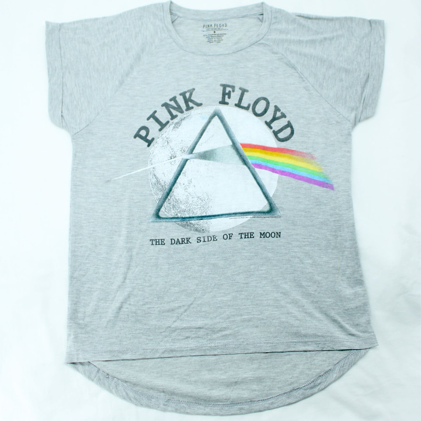 Vintage Distressed The Dark Side Of The Moon With White Moon Junior Top