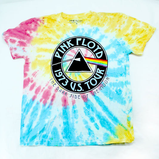 Pink Floyd Vintage Distressed 1973 U.S. Tour The Dark Side Of The Moon Tie Dye T-shirt Front