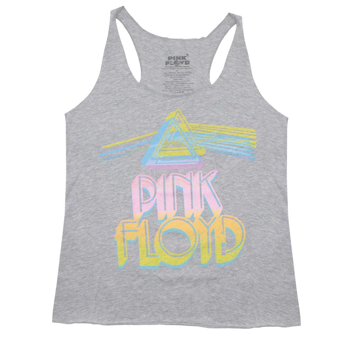 Vintage Distressed Gradient Stacked Prism & Logo Junior Top