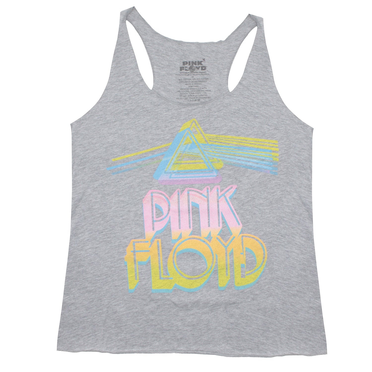 Vintage Distressed Gradient Stacked Prism & Logo Junior Top