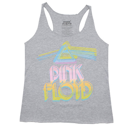 Vintage Distressed Gradient Stacked Prism & Logo Junior Top