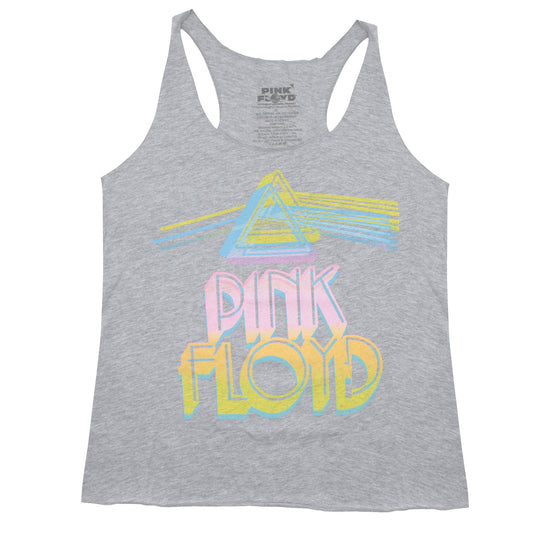 Vintage Distressed Gradient Stacked Prism & Logo Junior Top