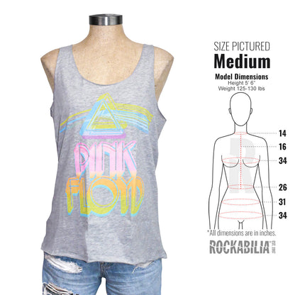 Vintage Distressed Gradient Stacked Prism & Logo Junior Top