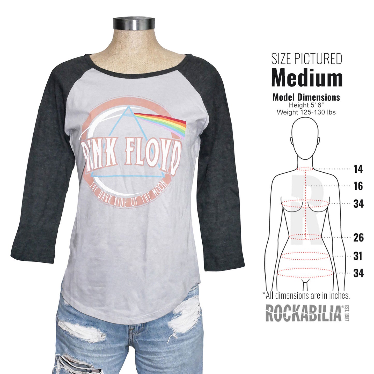 Vintage Distressed The Dark Side Of The Moon Junior Top