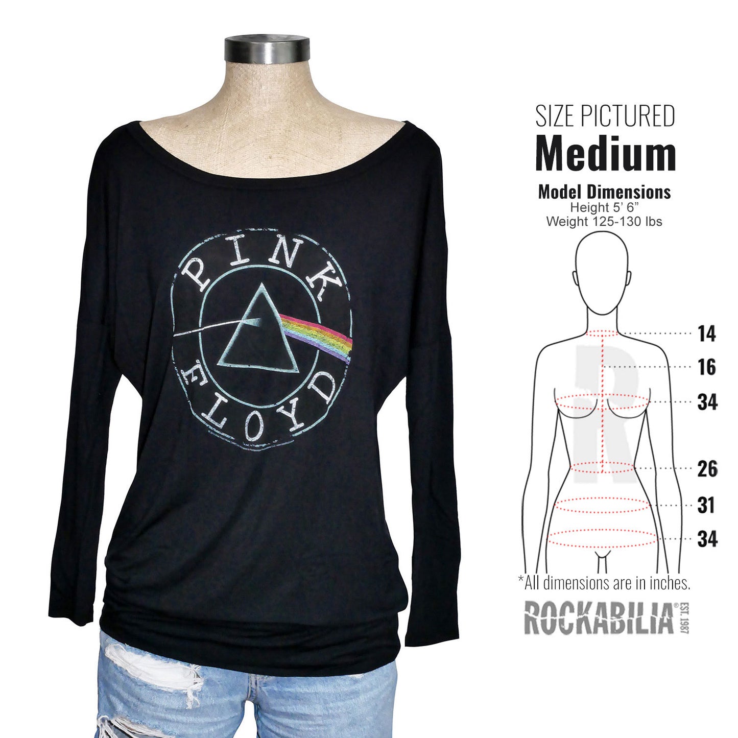 Vintage Distressed Circle Prism Logo Junior Top