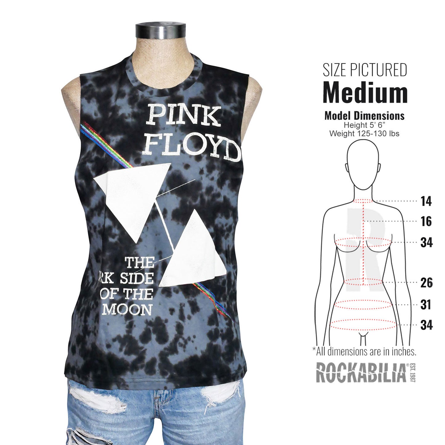 Vintage Distressed Tilted The Dark Side Of The Moon Prisms With Logo Junior Top