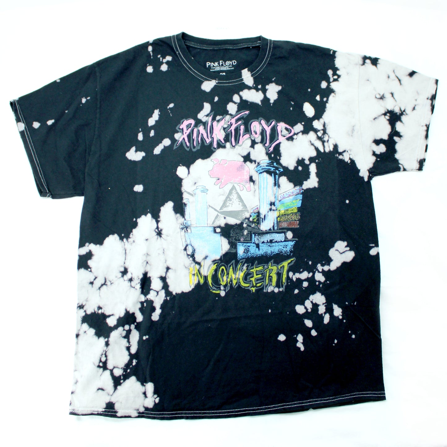 Pink Floyd Concert Bleach Dye Tee Tie Dye T-shirt