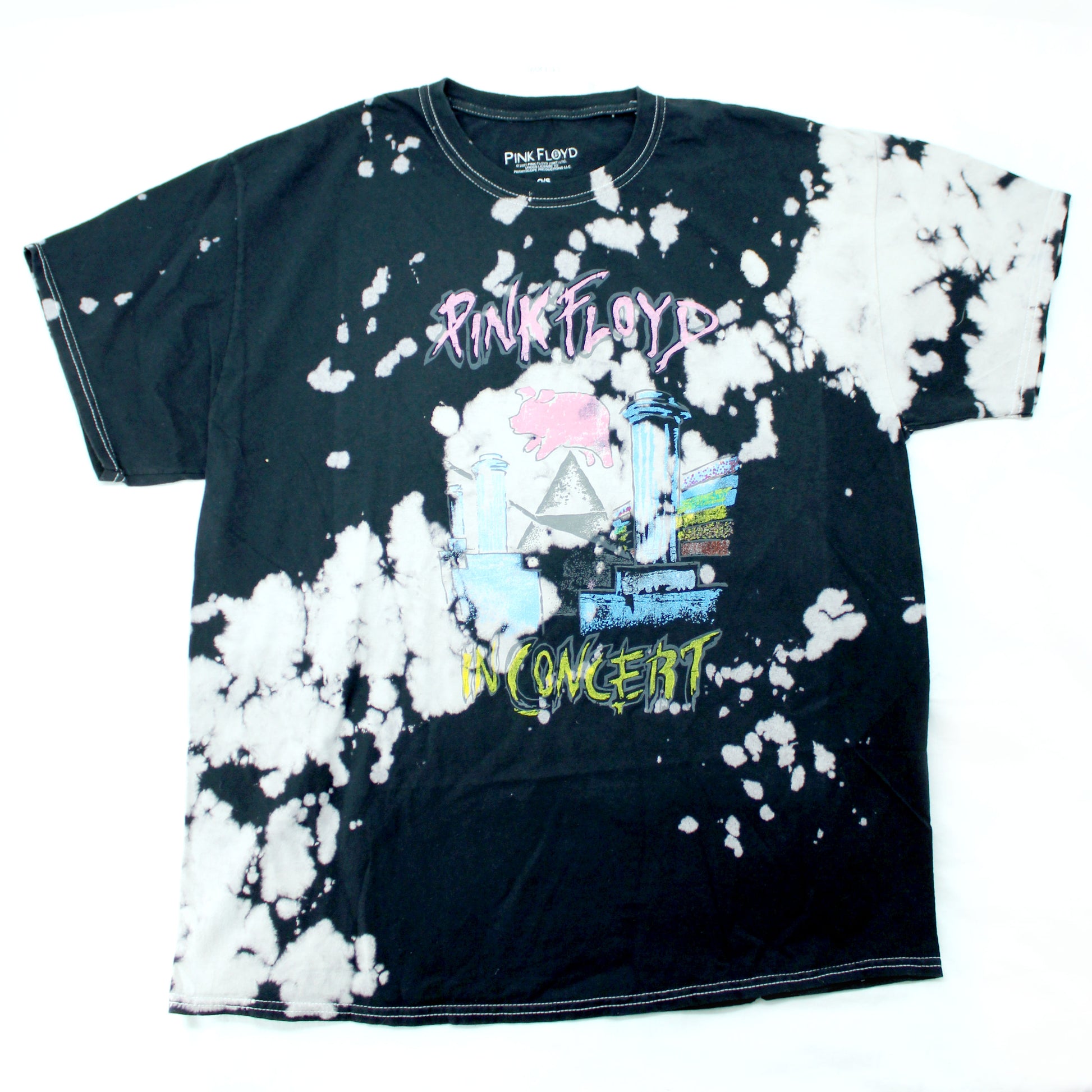 Pink Floyd Concert Bleach Dye Tee Tie Dye T-shirt