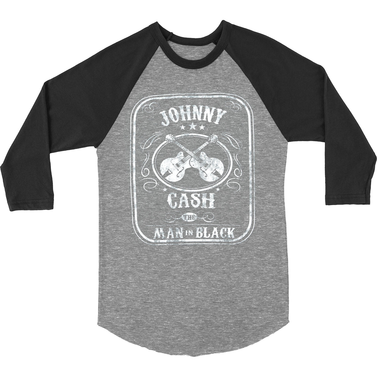 Johnny Cash Vintage Distressed The Man In Black Baseball Jersey Front