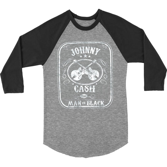 Johnny Cash Vintage Distressed The Man In Black Baseball Jersey Front