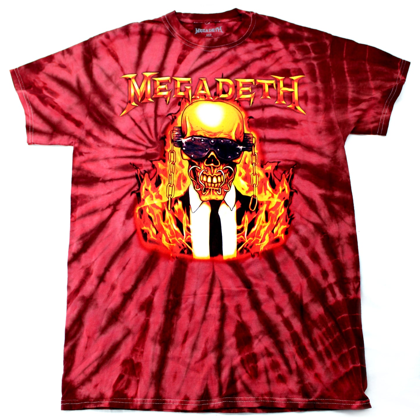 Megadeth Vic Rattlehead In Flames Tie Dye T-shirt