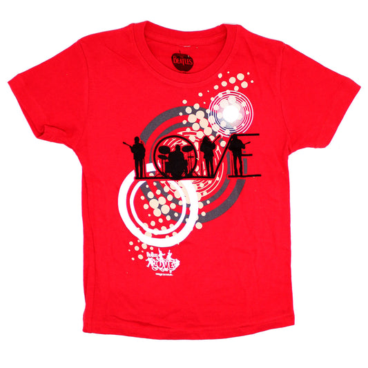Beatles Silhouettes Cirque Du Soleil Kids Child Red T-Shirt T-shirt Front