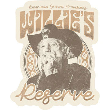 Willie Nelson Willie's Reserve Tokin' Sticker Front