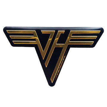 Van Halen Gold Metal Sticker Front