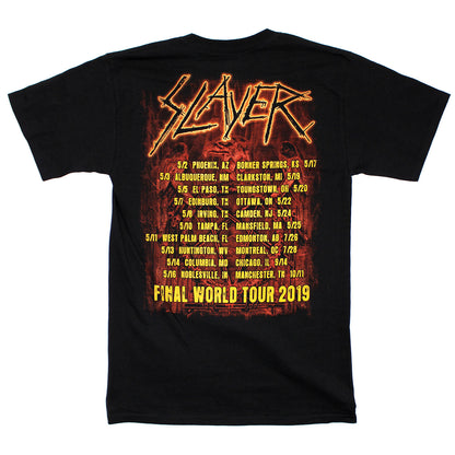 Slayer Fiery Wings 2019 World Tour Tee T-shirt Back