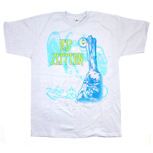 Blue Hermit Jumbo Print on Platinum Gray Tee T-shirt