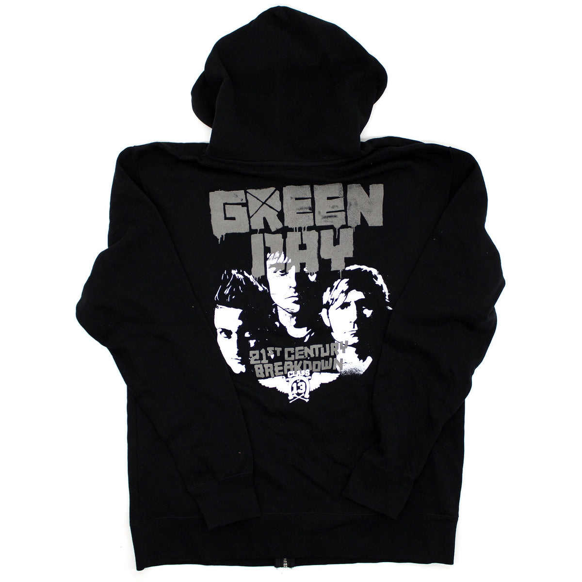 Green Day 21st Century Breakdown Zippered Hooded Sweatshirt Back
