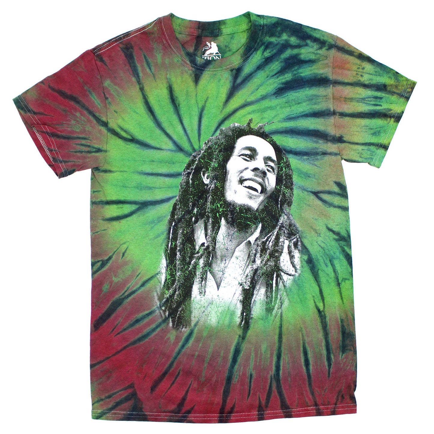 Bob Marley Splatter Face AO Tie Dye Tee Tie Dye T-shirt Front