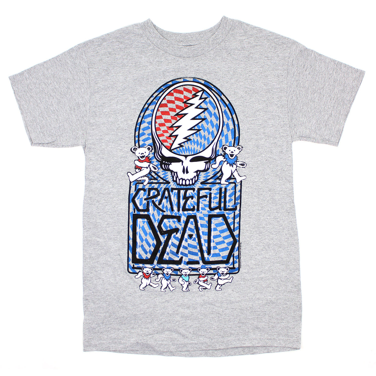 Grateful Dead Checkerboard Skull Bears T-shirt Front