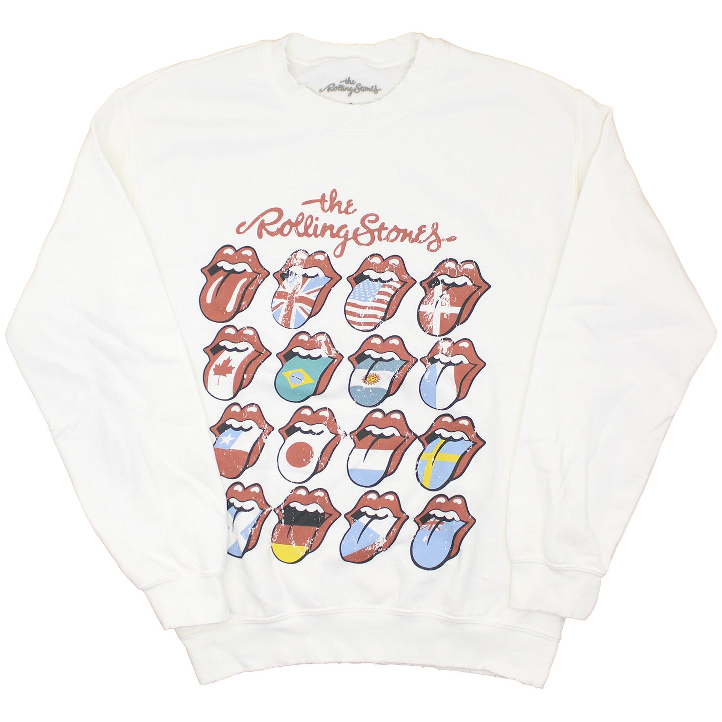 Rolling Stones Multi Lips Crew Neck Fleece Sweatshirt Front