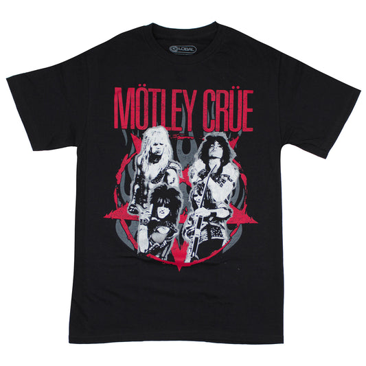 Motley Crue Pentagram Flames T-shirt