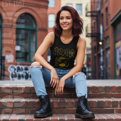 AC/DC Monochrome Ftatr Womens Tank