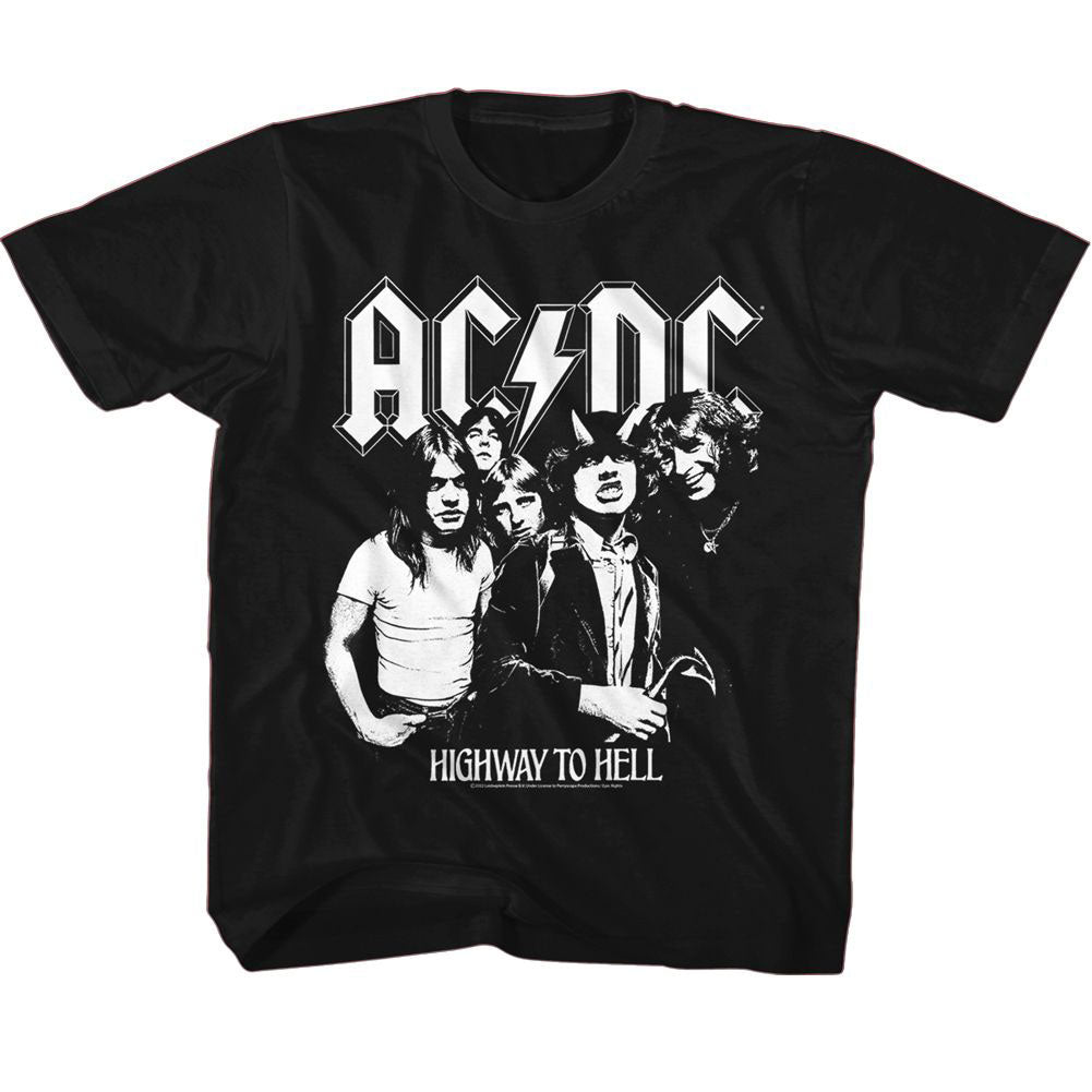 AC/DC Bw Highway Photo Kids Childrens T-shirt Front