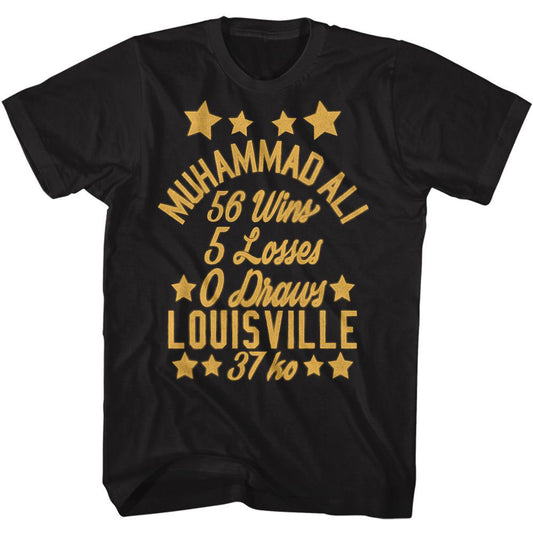 Muhammad Ali Win Loss Draw T-shirt Front