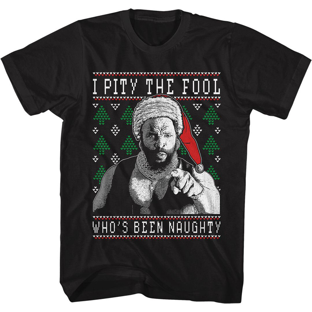Mr. T Mr T. Whos Been Naughty T-shirt Front