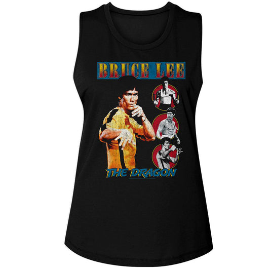 Bruce Lee Comic Cover Style Womens Tank Front