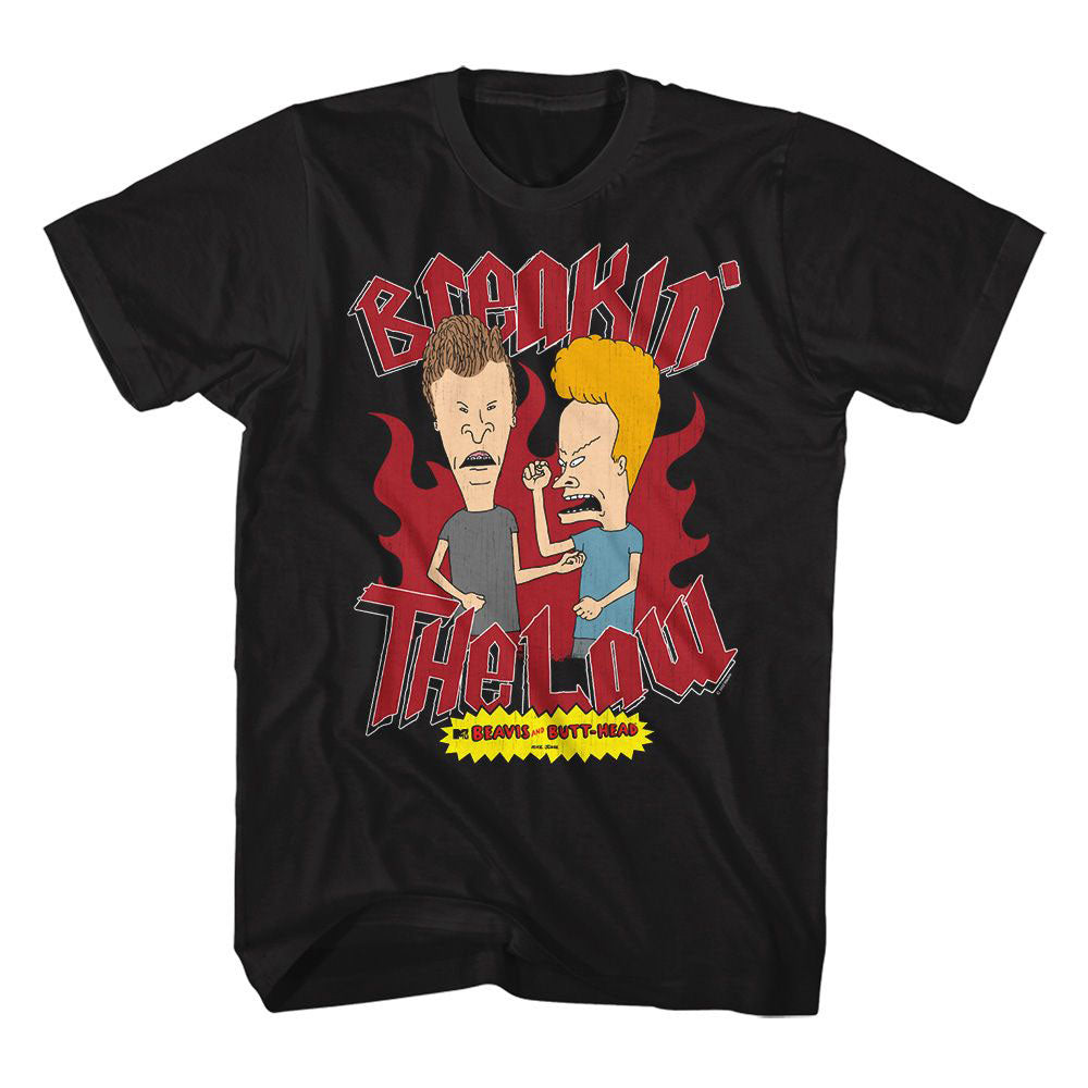 Beavis And Butthead Breakin The Law T-shirt Front