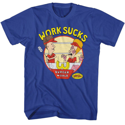 Beavis And Butthead Work Sucks T-shirt Front