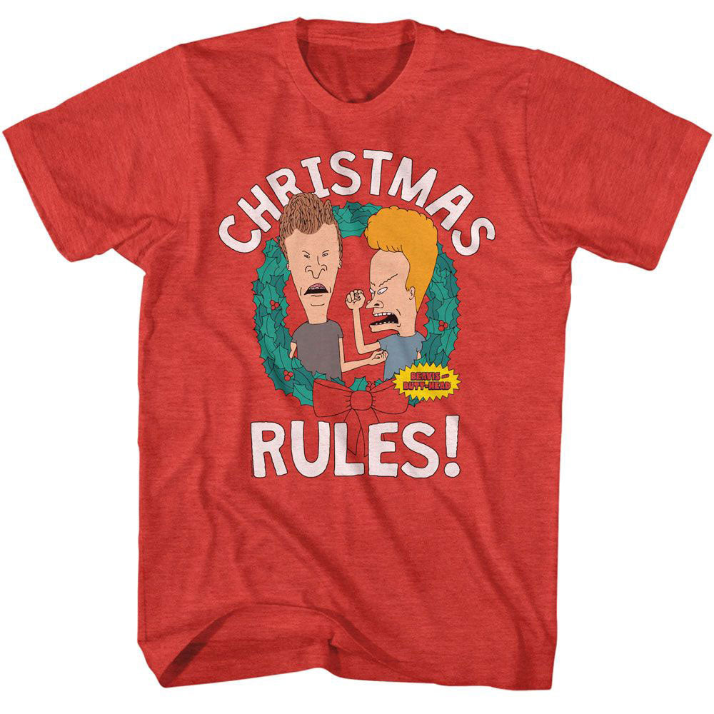 Beavis And Butthead Christmas Rules T-shirt Front