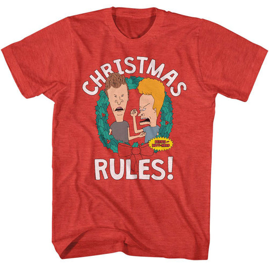 Beavis And Butthead Christmas Rules T-shirt Front
