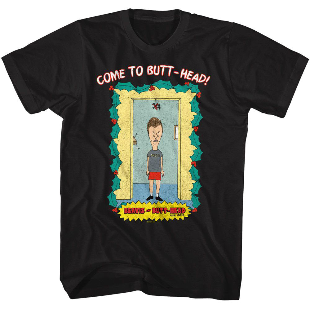 Beavis And Butthead Under Mistletoe T-shirt Front