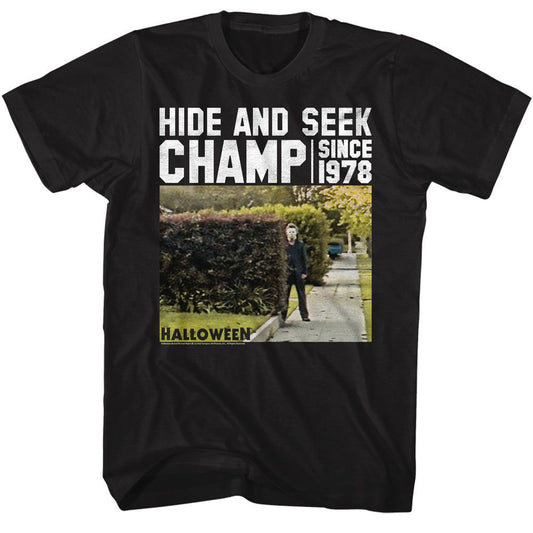 Halloween Hide And Seek Bushes T-shirt Front