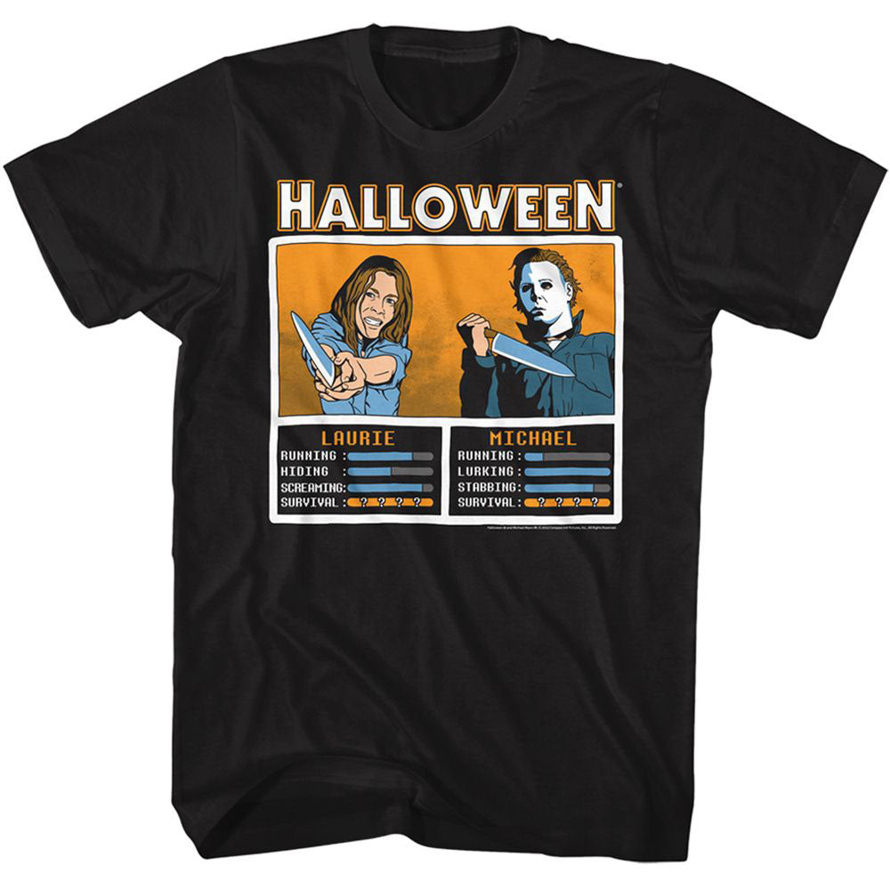 Halloween Laurie Vs Michael Face Off T-shirt Front