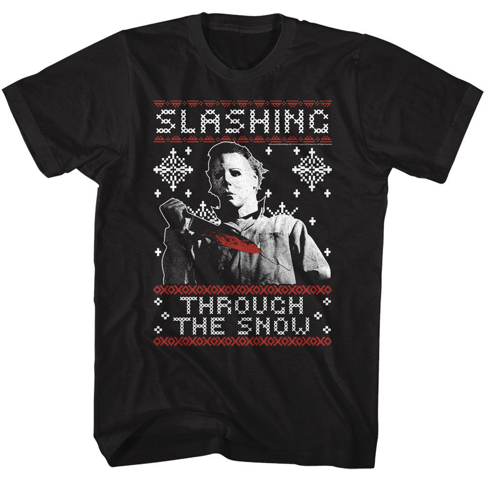 Halloween Slashing Thru The Snow T-shirt Front