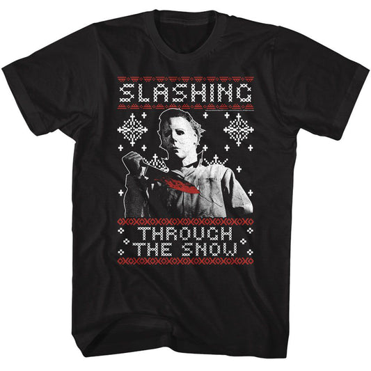 Halloween Slashing Thru The Snow T-shirt Front