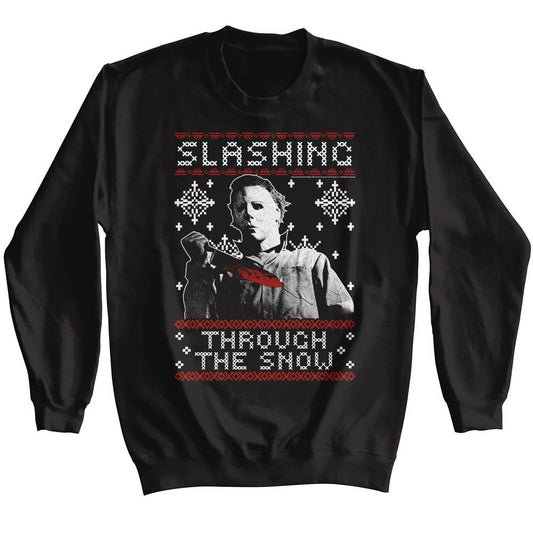 Halloween Slashing Thru The Snow Sweatshirt Front