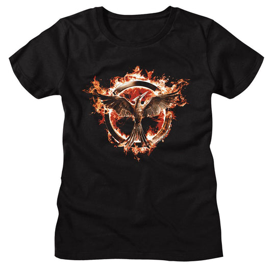 Hunger Games Flaming Mockingjay Junior Top Front