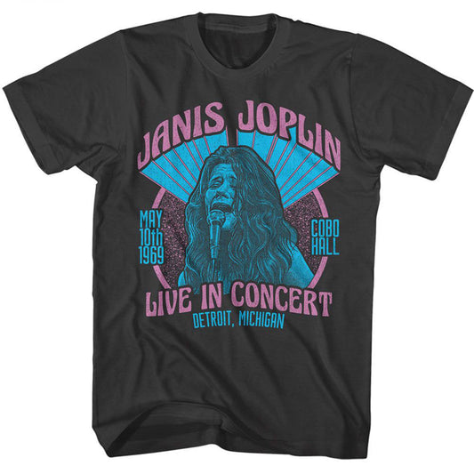 Janis Joplin Live Cobo Hall Distressed T-shirt Front