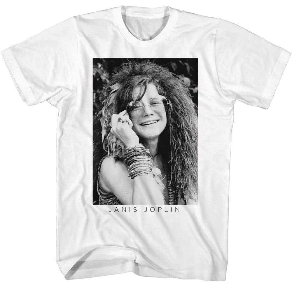Janis Joplin Bw Glasses T-shirt Front