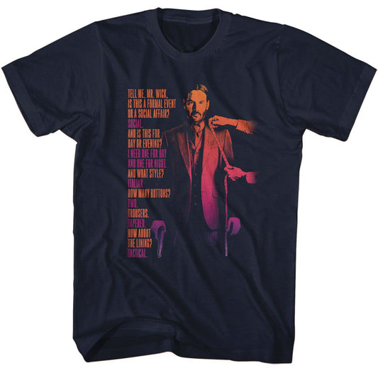 John Wick Tell Me Mr Wick T-shirt Front