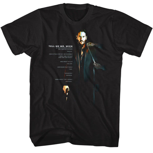 John Wick Tell Me T-shirt Front