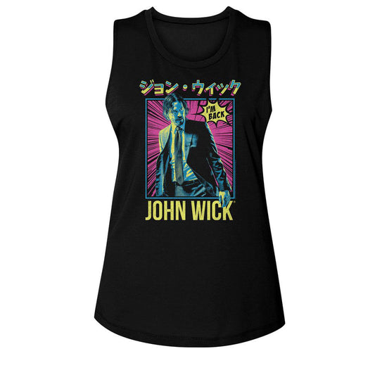 John Wick Neon Manga Ish Womens Tank Front