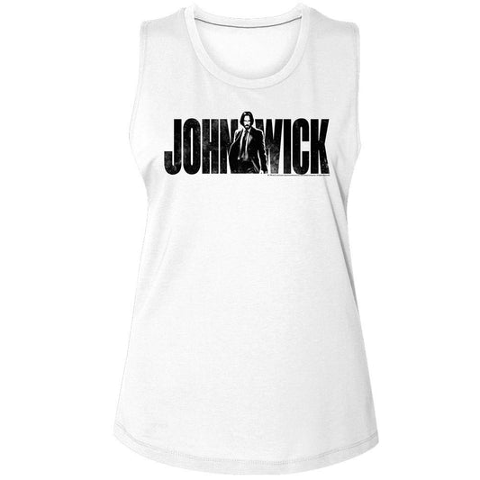 John Wick With Name Womens Tank Front