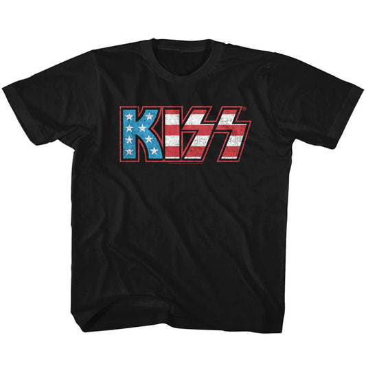 KISS Flag Kiss Youth T-shirt Front